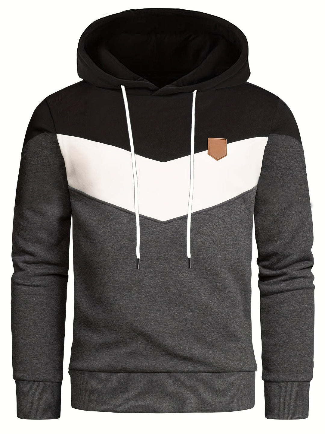 COLOR BLOCK KNIT HOODIE FOR MEN