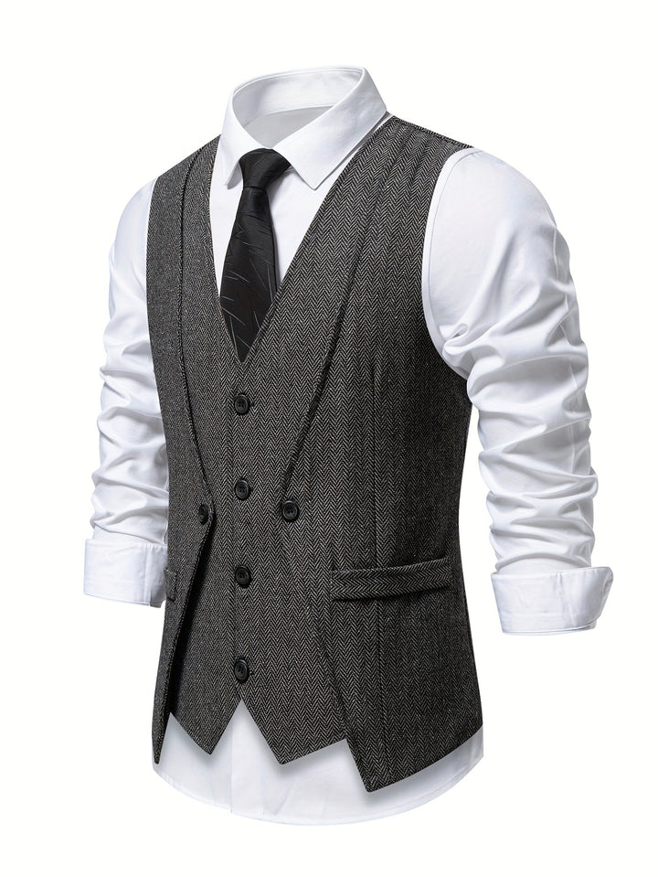 Men's V Neck Button Vest