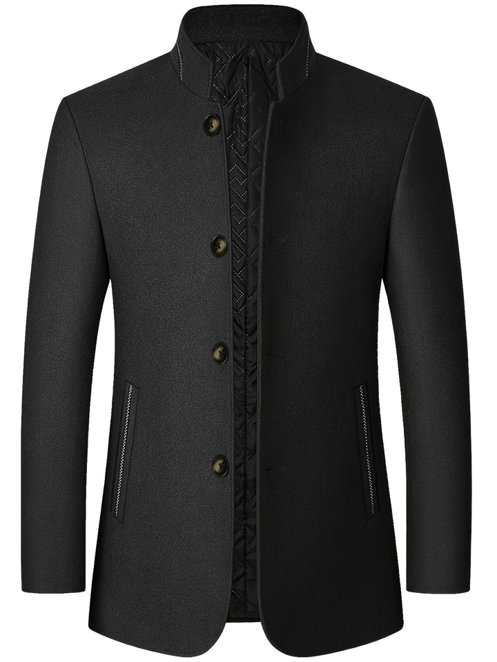 Men's Stand Collar Tweed Jacket