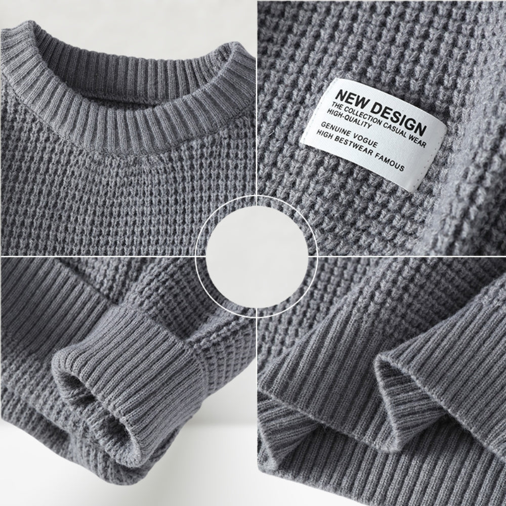 Men's Honeycomb Knit Crewneck Sweater