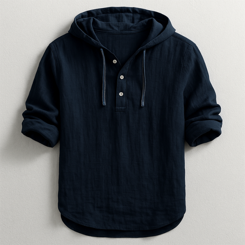 Men's Linen Hooded Shirt