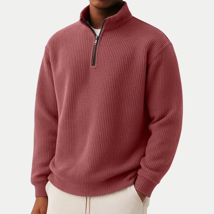 QUARTER ZIP KNIT SWEATER FOR MEN