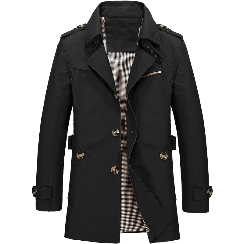Men's Long Business Windbreaker
