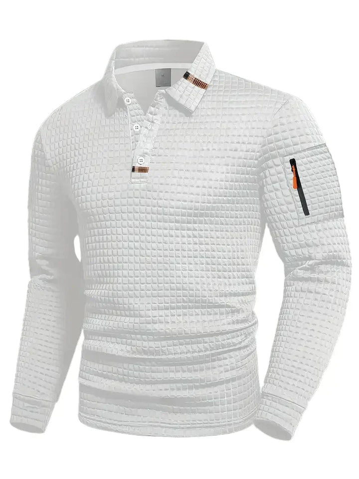 Men's Waffle Knit Polo Shirt