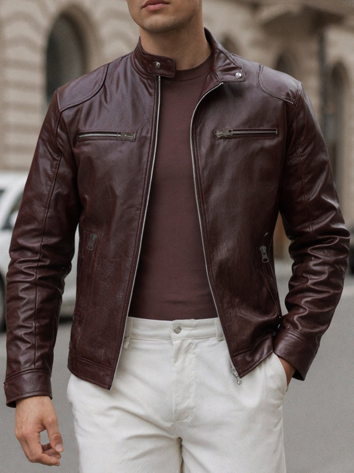 PU MOTORCYCLE JACKET FOR MEN