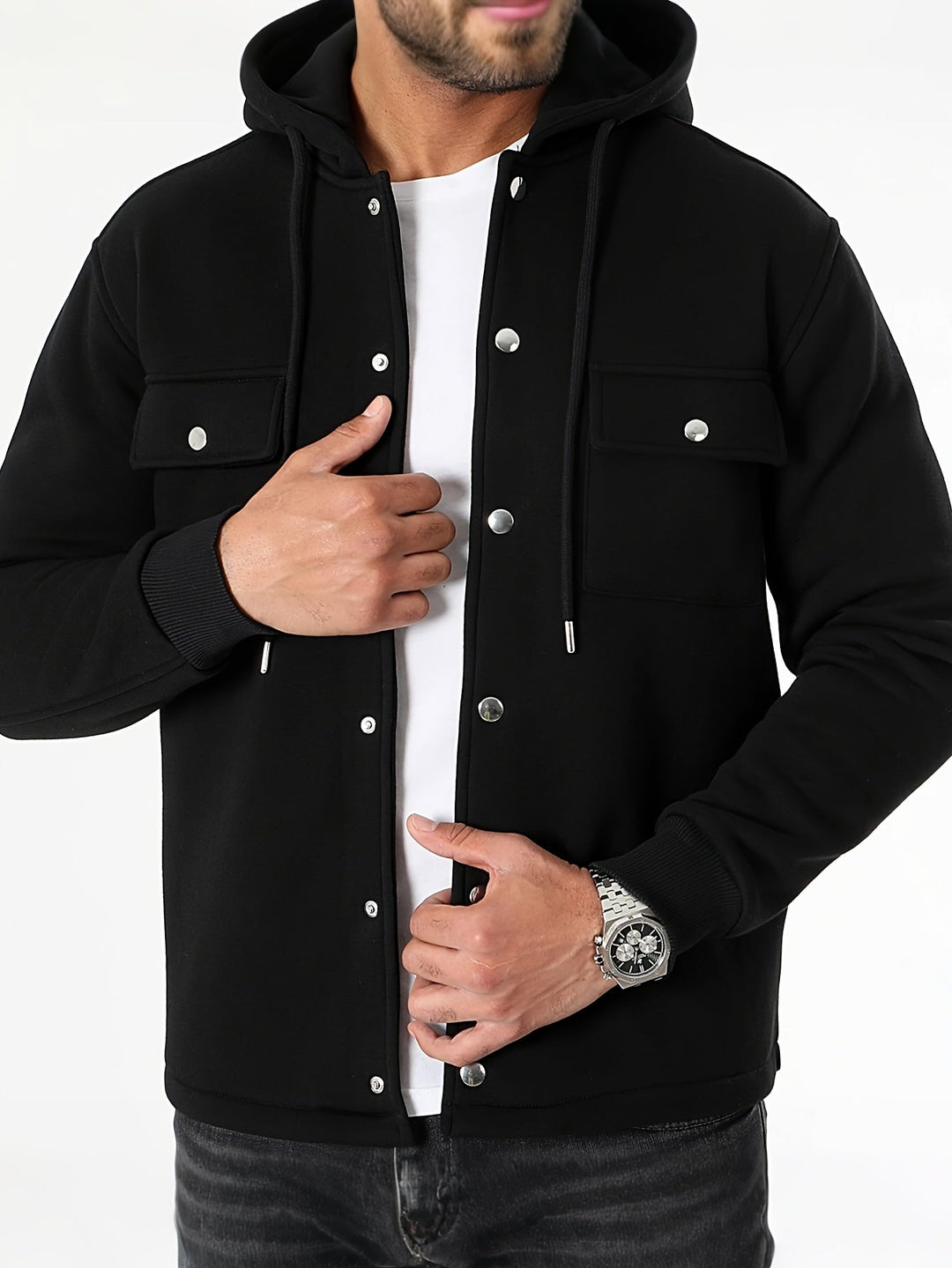 Men's Solid Knit Hoodie