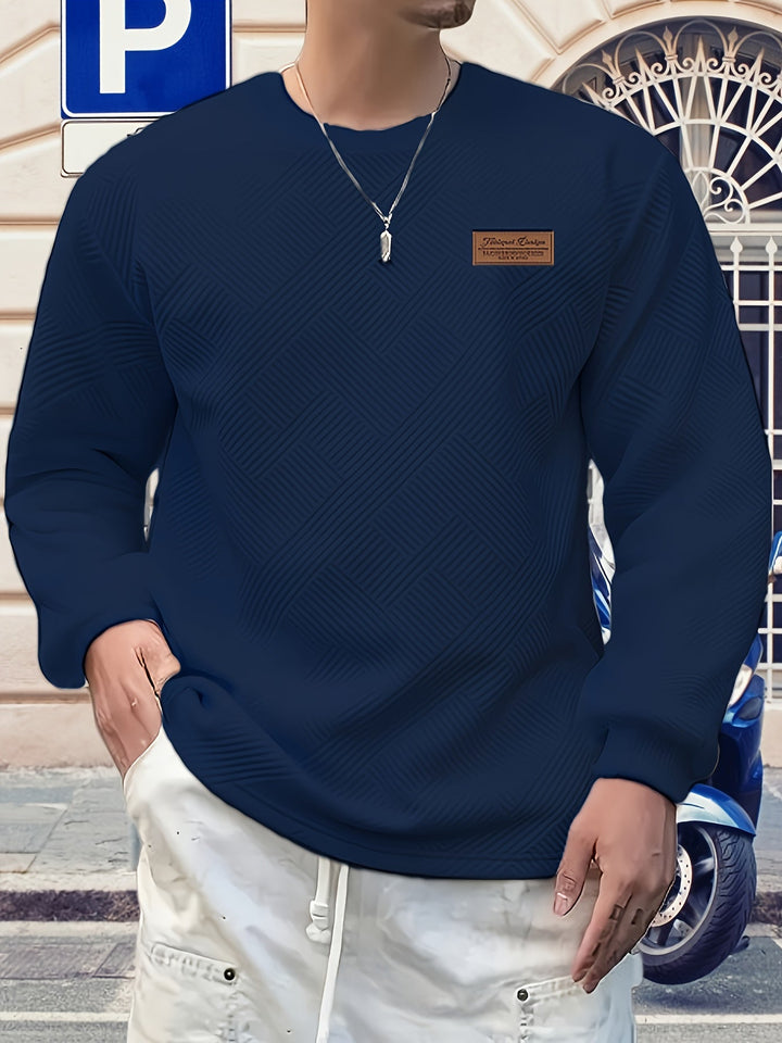 Men's Jacquard Crew Neck Sweatshirt
