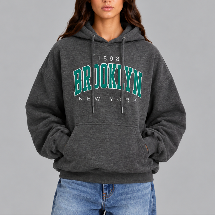 Women's Brooklyn Oversized Hoodie – Casual Pullover Sweatshirt with Pockets