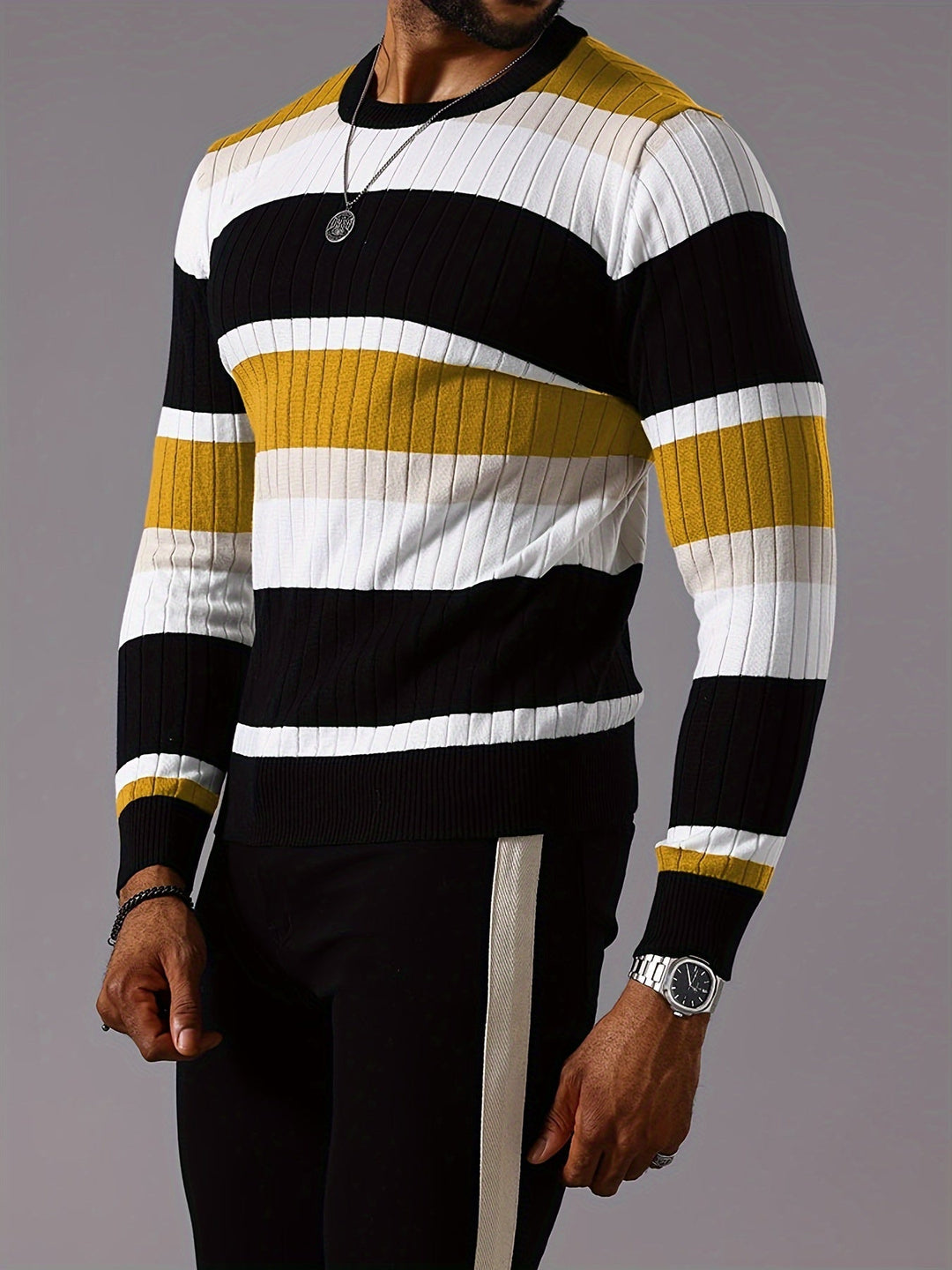 Men's Colorblock Rib-Knit Sweater