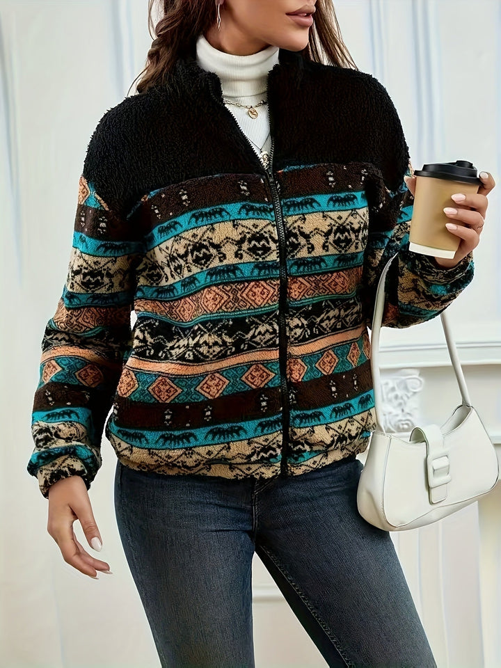 Maisie | Patterned Zip Jacket