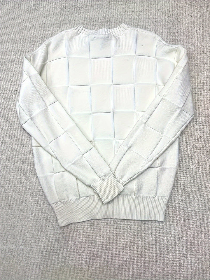 Sullivan | Textured Check Crewneck Sweater