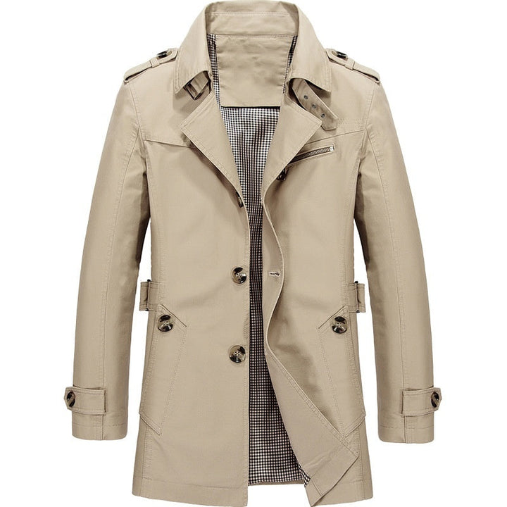 Men's Long Business Windbreaker