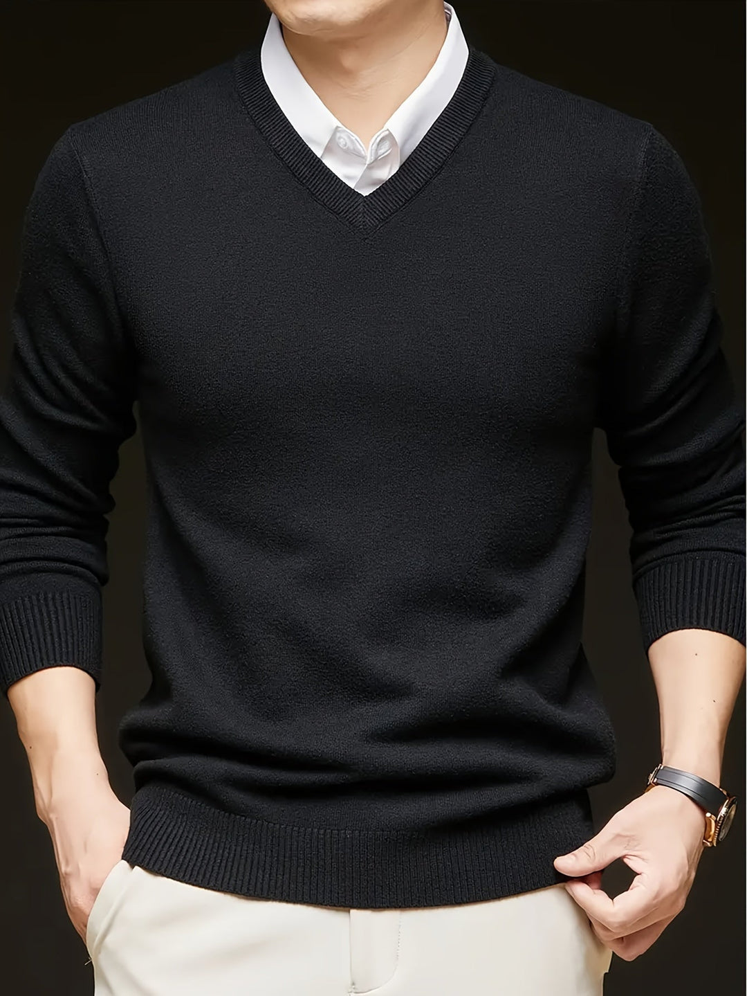 Men's V-Neck Knit Sweater