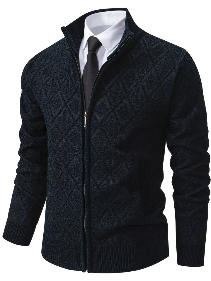 Men's Geometric Knit Cardigan