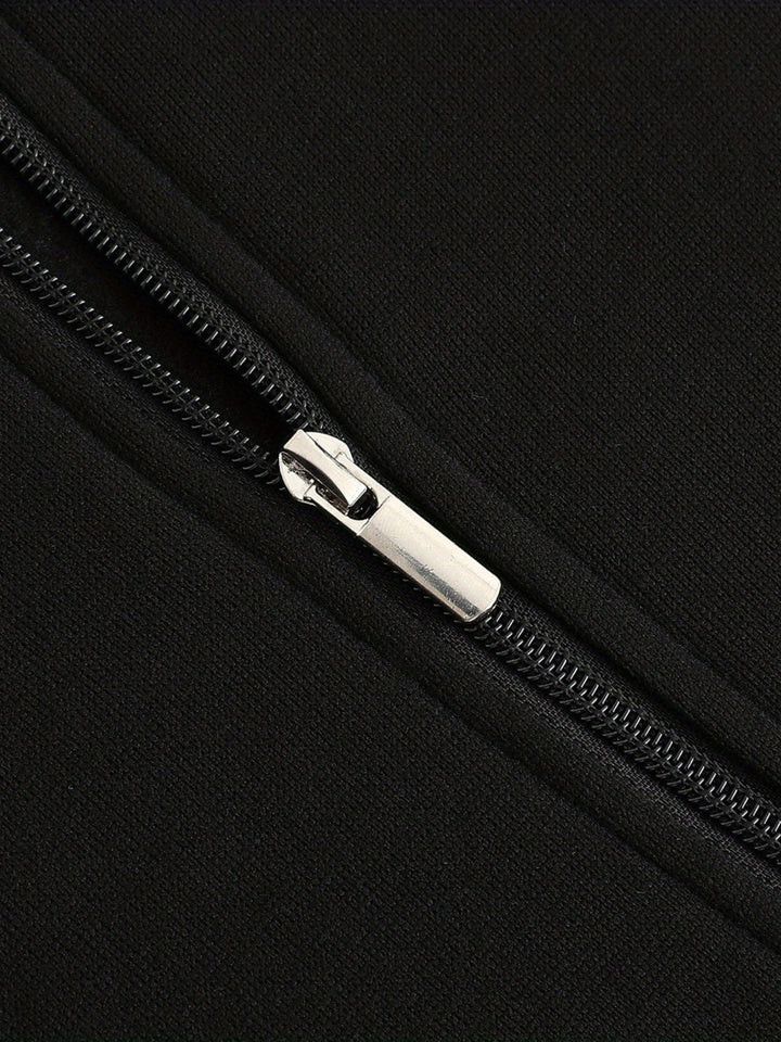 SOLID HIGH NECK HOODIE FOR MEN