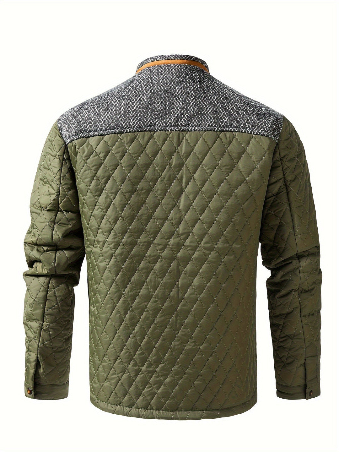 Men's Color Block Stand Collar Jacket