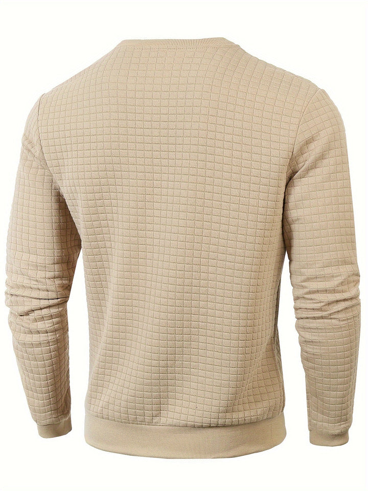 PLAID CREW NECK SWEATSHIRT FOR MEN