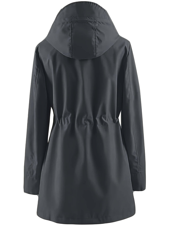 Joyce | Hooded Drawstring Rain Jacket