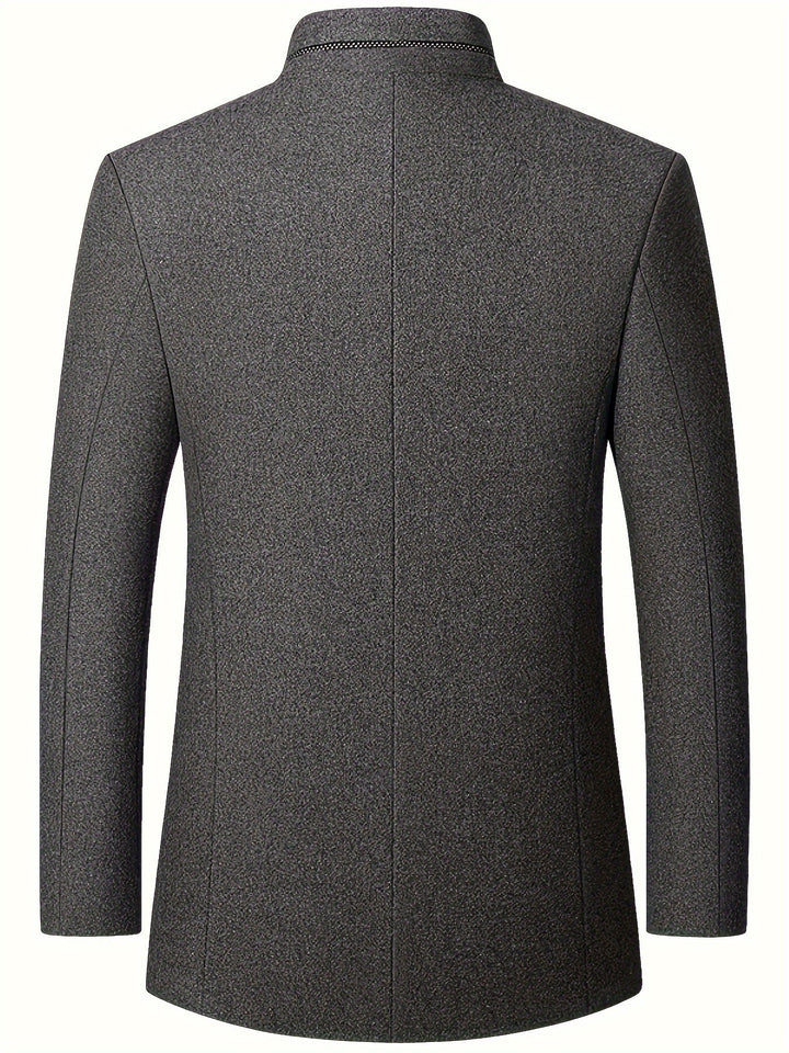 Men's Stand Collar Tweed Jacket