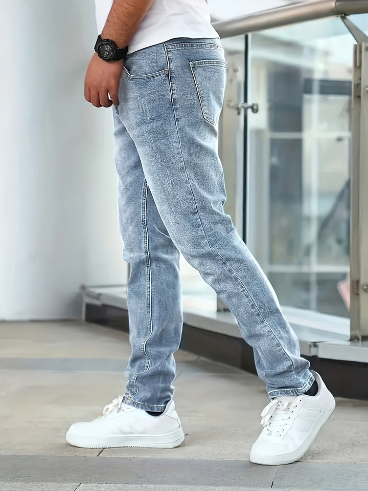 Men's Washed Stretch Denim Jeans
