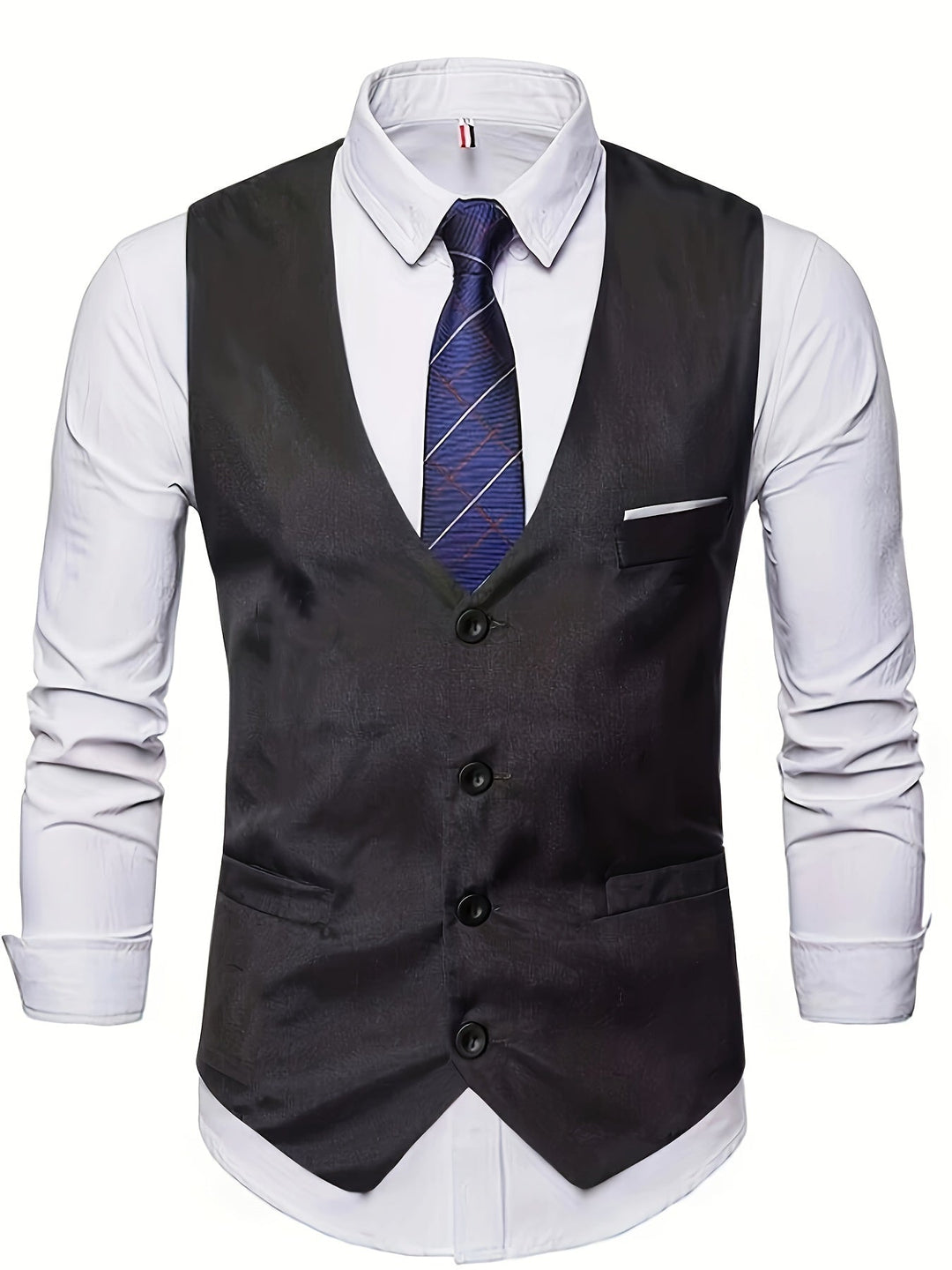 Men's Collarless Polyester Vest