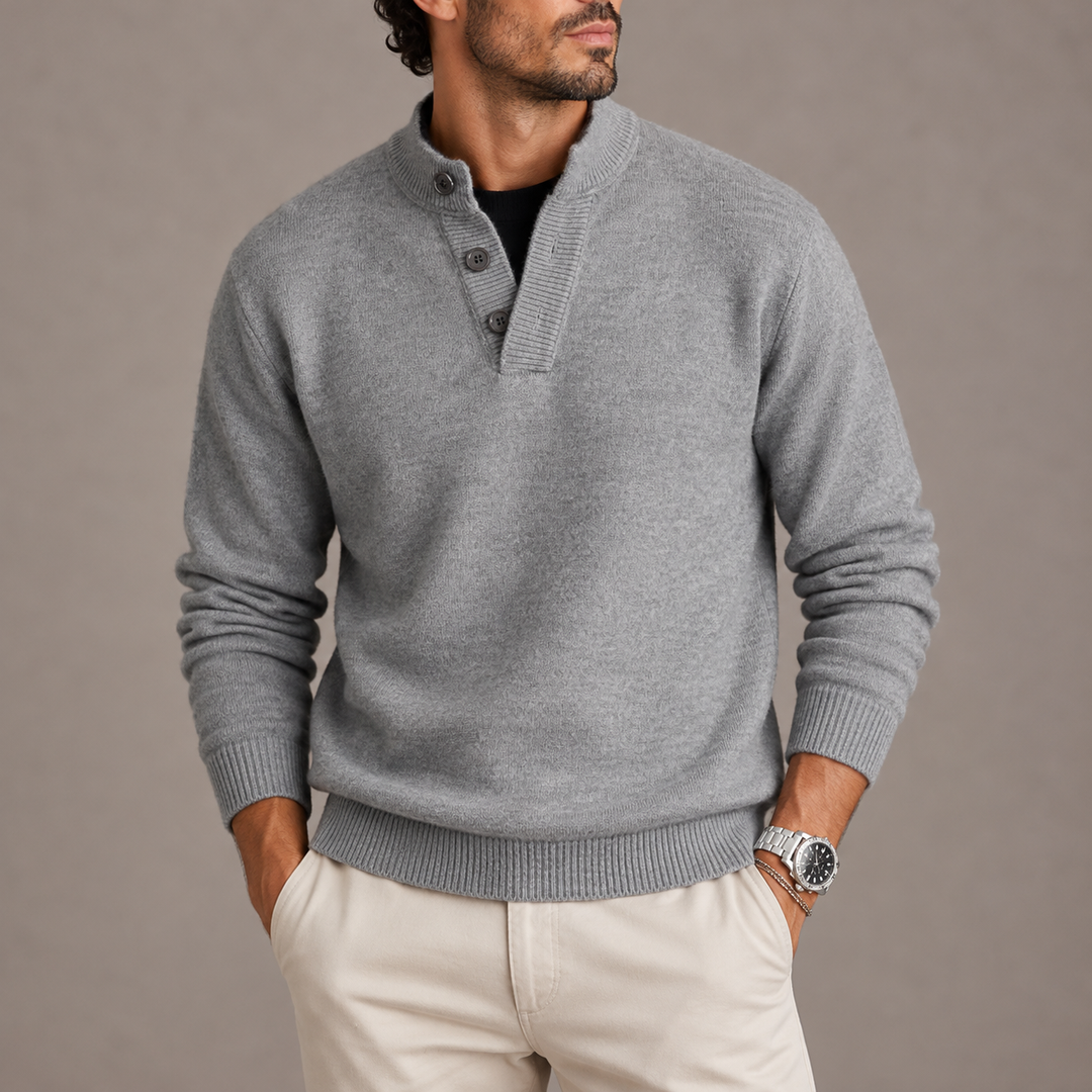 Men’s Long Sleeve Knit Polo Sweater