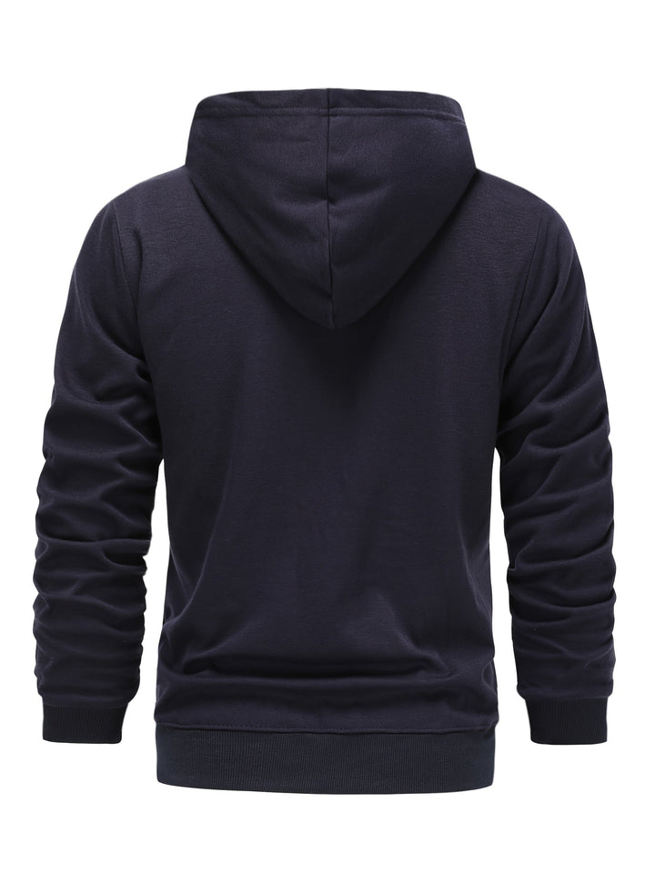 SOLID ZIP HOODIE FOR MEN