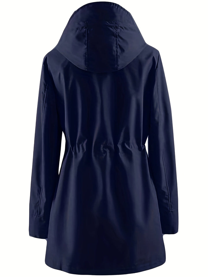 Joyce | Hooded Drawstring Rain Jacket