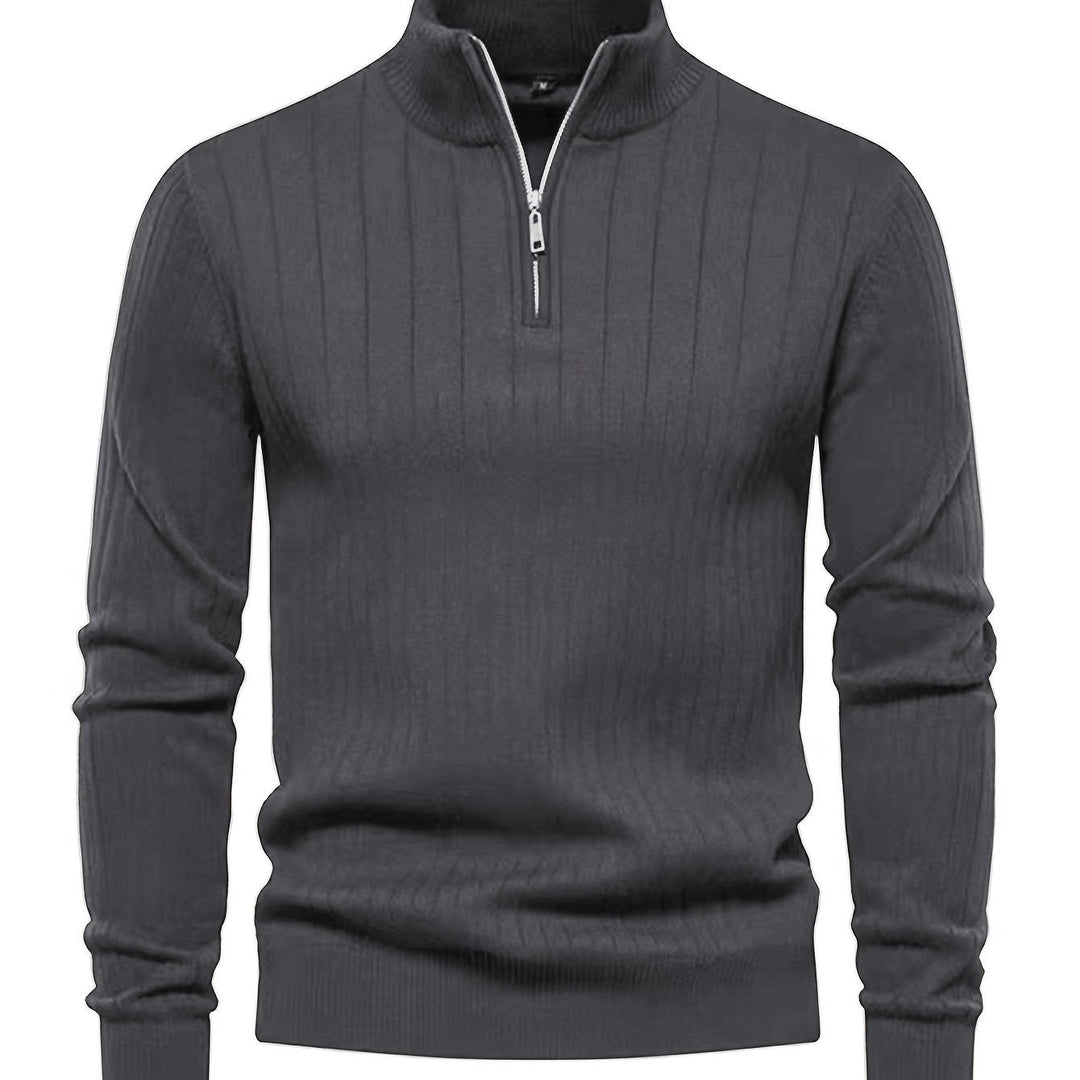 Reid | Quarter-Zip Stand Collar Sweater