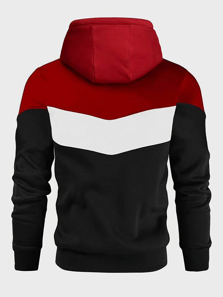 COLOR BLOCK KNIT HOODIE FOR MEN