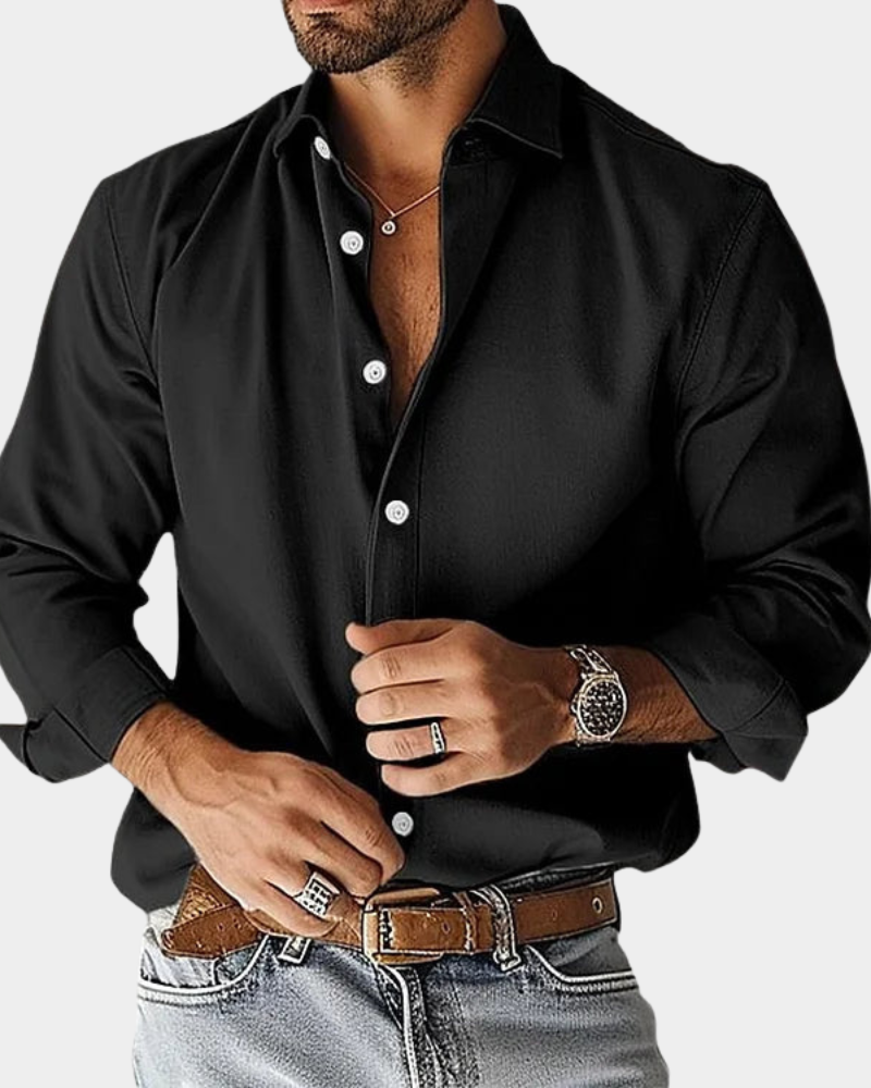 SLIM FIT STRETCH BUTTONED SHIRT FOR MEN