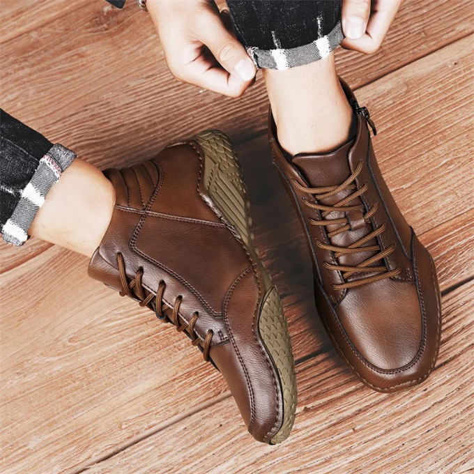RUGGED LEATHER BOOTS FOR MEN