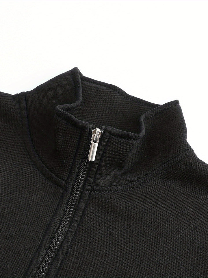 HIGH NECK ZIP HOODIE FOR MEN