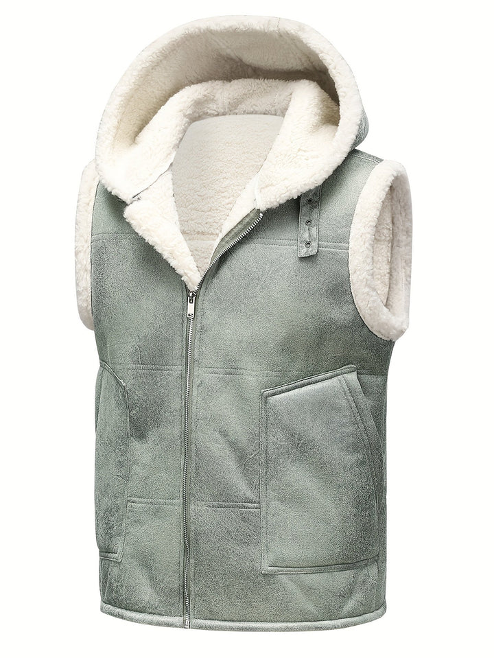 Men's Hooded Fur-Lined Vest