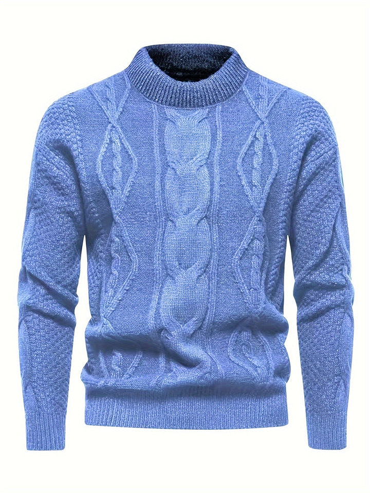Men's Cable Knit Crew Neck Sweater