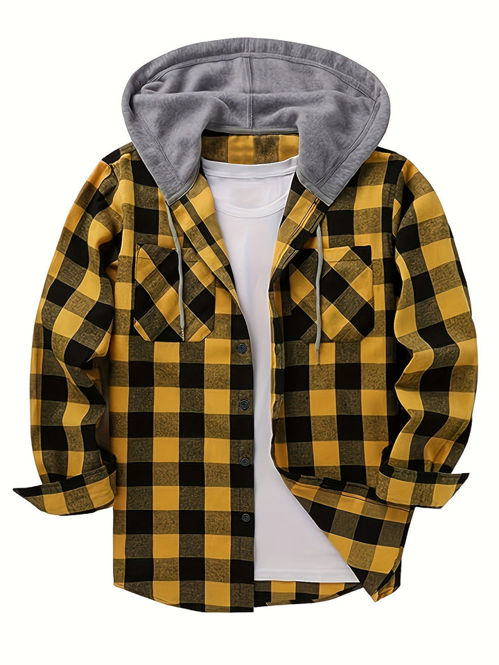 Men's Plaid Hooded Sweatshirt