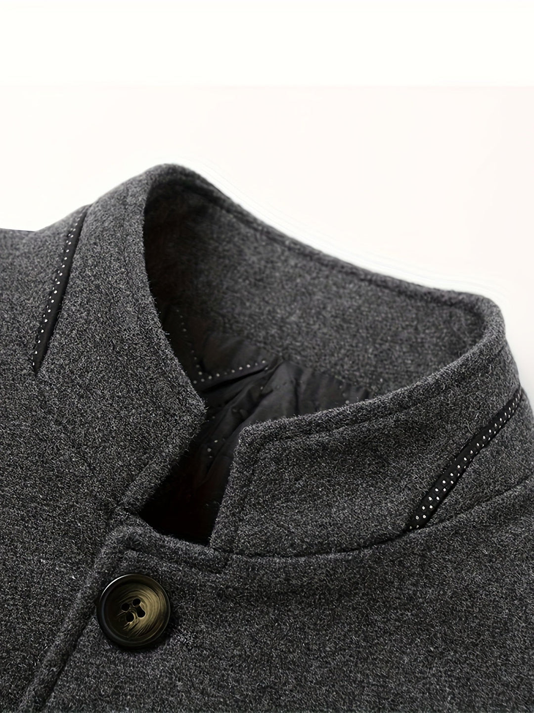 Men's Stand Collar Tweed Jacket