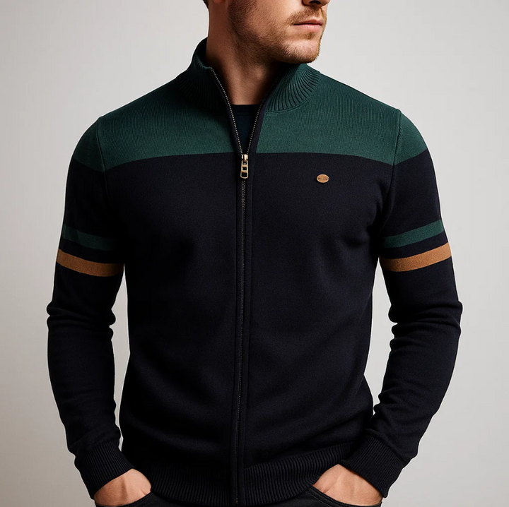 Men's Colorblock Hoodie with Zip