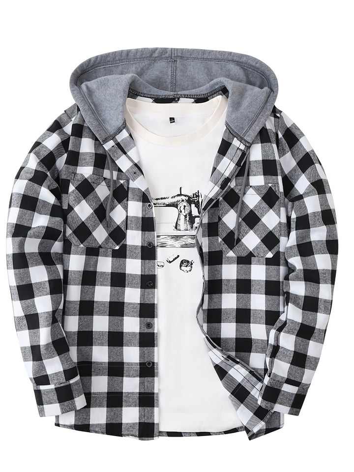 Men's Plaid Hooded Sweatshirt