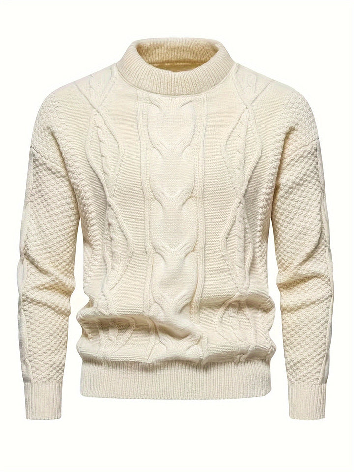Men's Cable Knit Crew Neck Sweater