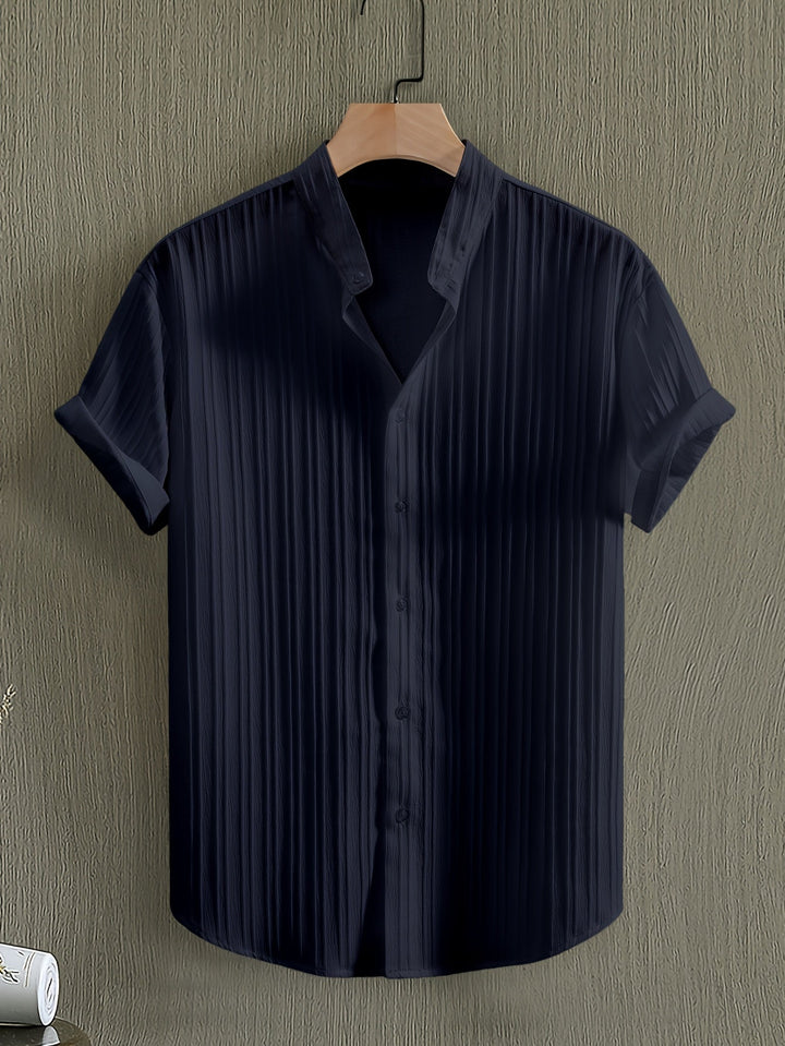 TEXTURED BUTTON FRONT SHIRT FOR MEN