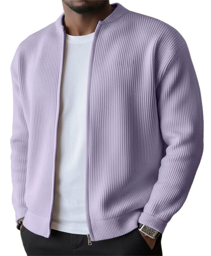 Men's Ribbed Zip Cardigan Jacket