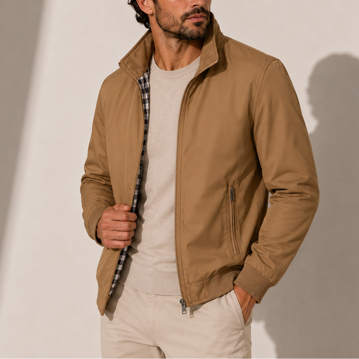 Men’s Bomber Jacket – Stand Collar Lightweight Casual Zip-Up