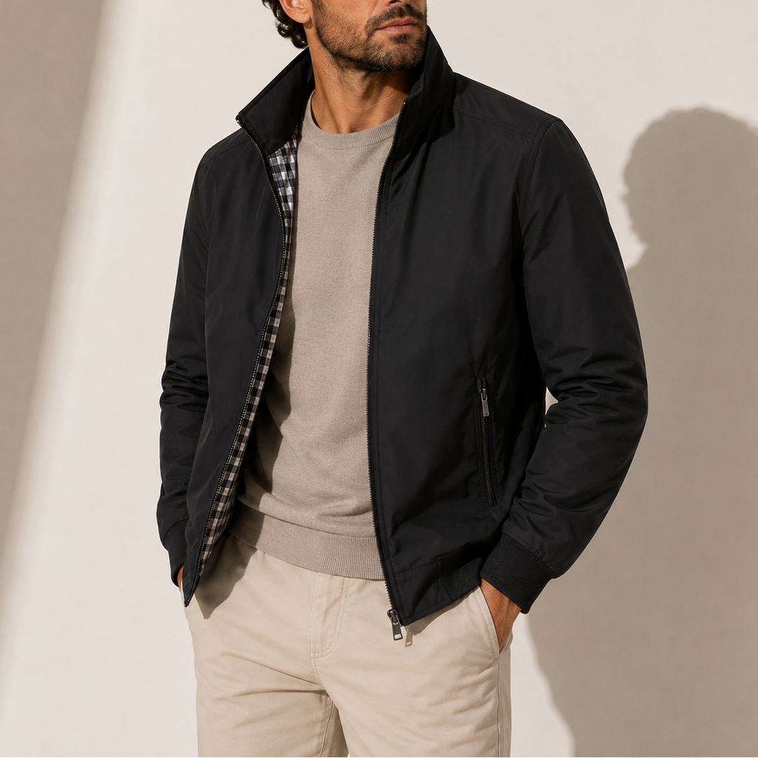 Men’s Bomber Jacket – Stand Collar Lightweight Casual Zip-Up