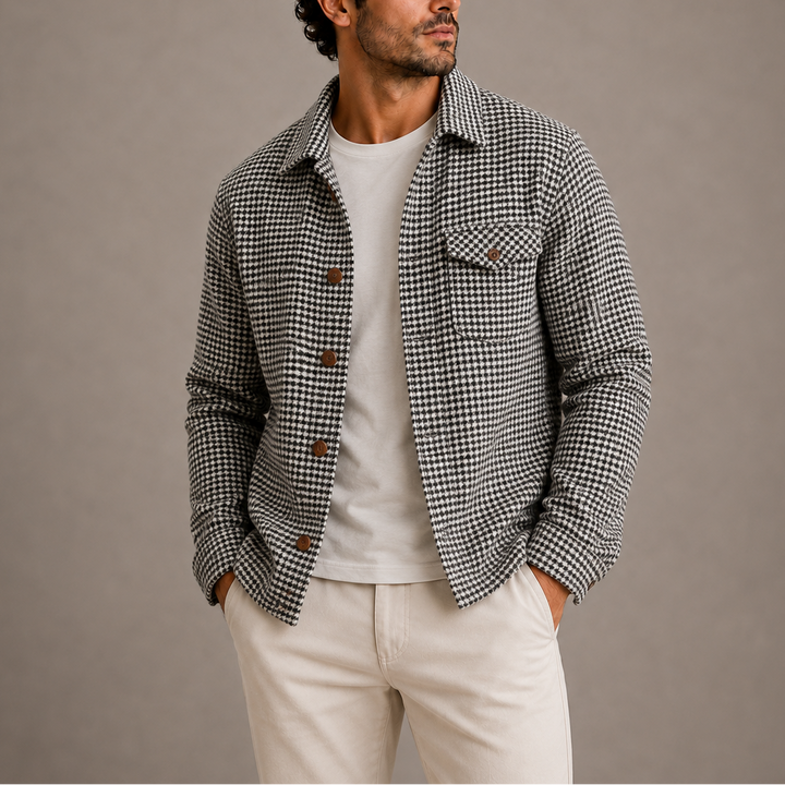 Men’s Houndstooth Shirt Jacket