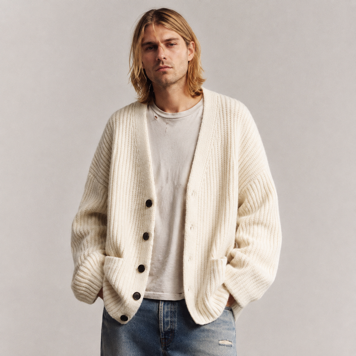 Men's Relaxed V Neck Cardigan
