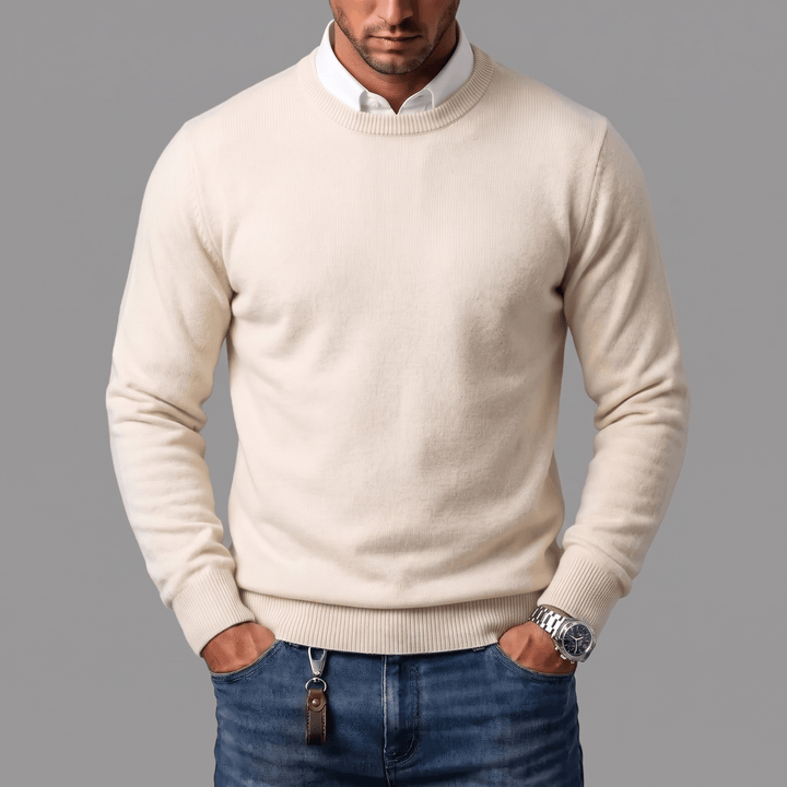 RIBBED CREW NECK SWEATER FOR MEN