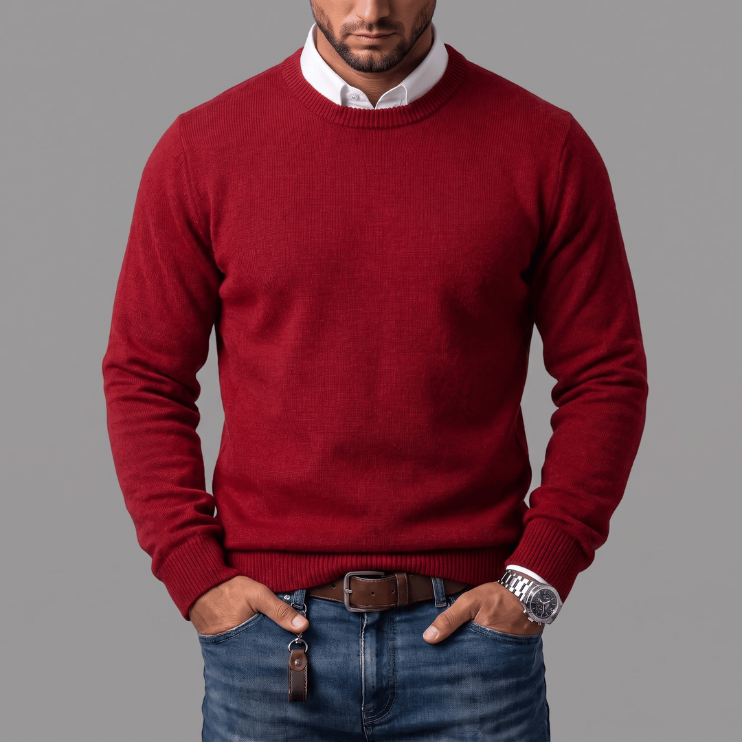 RIBBED CREW NECK SWEATER FOR MEN