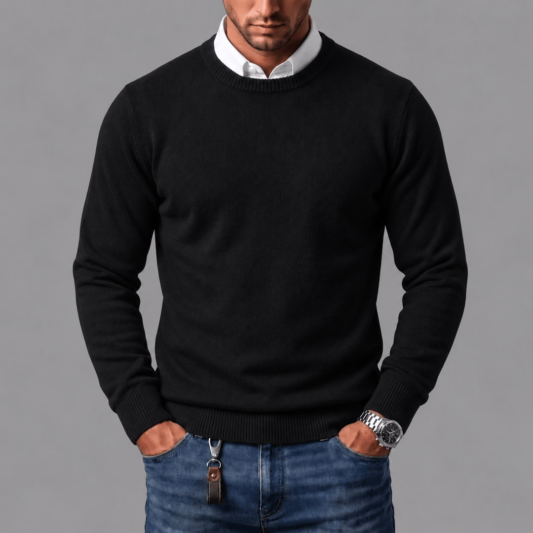 RIBBED CREW NECK SWEATER FOR MEN