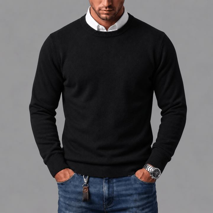 RIBBED CREW NECK SWEATER FOR MEN